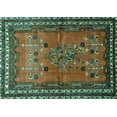 thumbnail image 1 of Ahgly Company Machine Washable Indoor Rectangle Persian Turquoise Blue Traditional Area Rugs, 6' x 9', 1 of 4