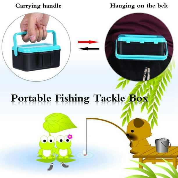 Peahefy Portable Durable Plastic Fishing Bait Holder Box Worm