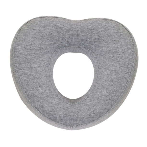 Almohada de viaje de espuma viscoelástica para el cuello, cojín para la cabeza, cojín facial multiusos, reposacabezas suave gris claro