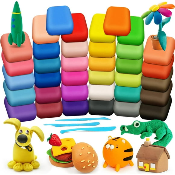 Fuebueo Air Dry Clay kit 24 Colors Oven Bake Clay DIY Mold Clay with Sculpting Tools and Accessories,for Kids Adult and Artist Friendly Holiday Gifts