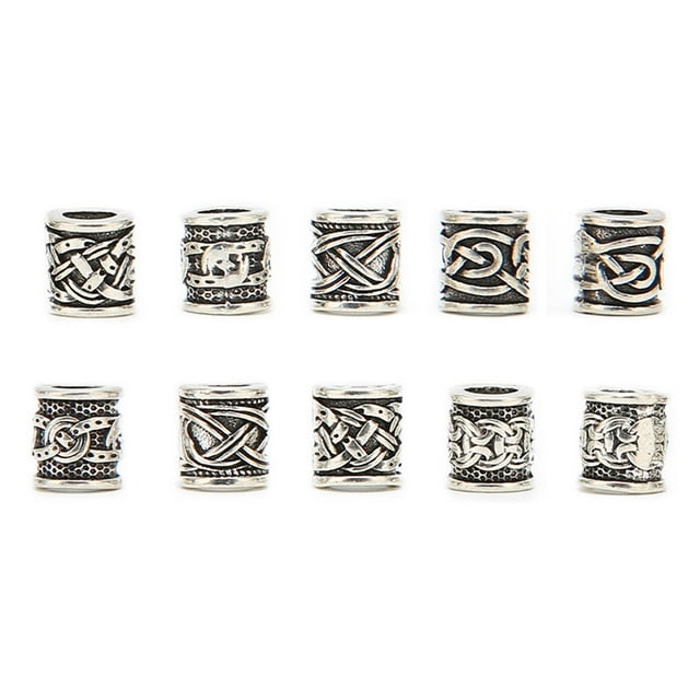 Cuentas De Tubo De Pelo Nórdico, Abalorios Para Hacer Cuentas De Barba Vikinga, Aleación Simple Antigua Para Pulsera DIY Para Collar DIY Para Barba ANGGREK Otros