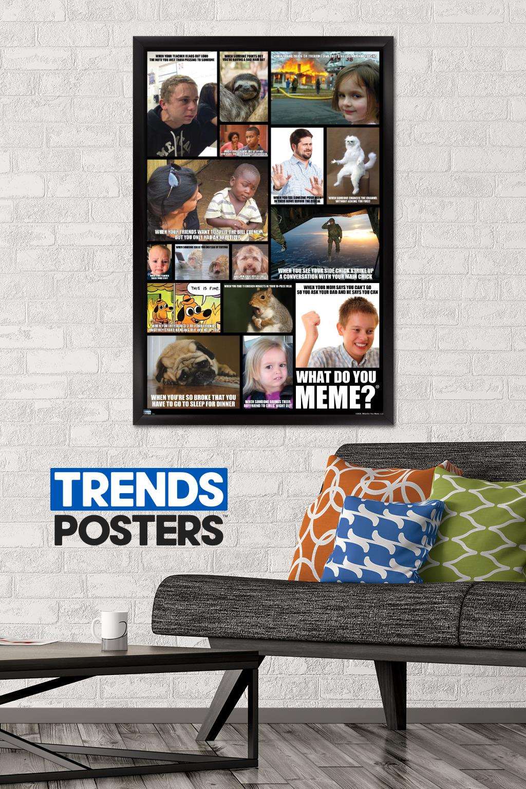 What Do You Meme - Grid Wall Poster, 22.375" x 34", Framed