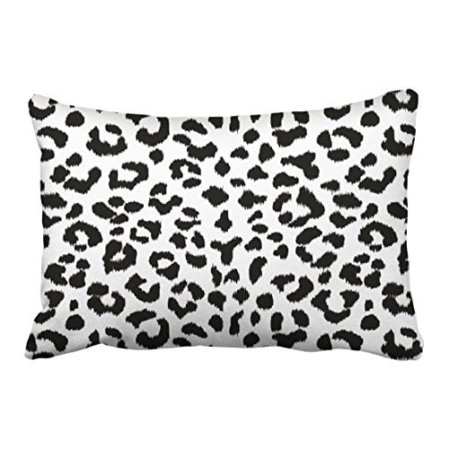 WinHome Decorative Black and White Leopard Print Animal Accent Decorative Throw Pillow Covers