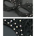 thumbnail image 3 of Xfvqtps Mardi Gras Mask for Women Masquerade Masks Half Face Feather Rhinestone Hollow out Carnival Mask for Makeup Performance Ball Party Black, 3 of 4