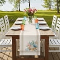thumbnail image 4 of Table Runners 72 Inches Long Dress Scarves, Summer Coastal Farmhouse Kitchen/Dining Table Runner, Coffee Tablerunners, Nautical Beach Marine Life Beige Striped 16x72 Inch, 4 of 9