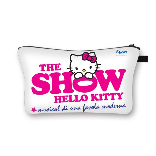 Sanrio-bolsas de cosméticos de Hello Kitty para mujer, neceser Kawaii de viaje para artículos de tocador, bolsas de maquillaje, bolsas de almacenamiento portátiles impermeables para mujer, estuche par Fivean unisex