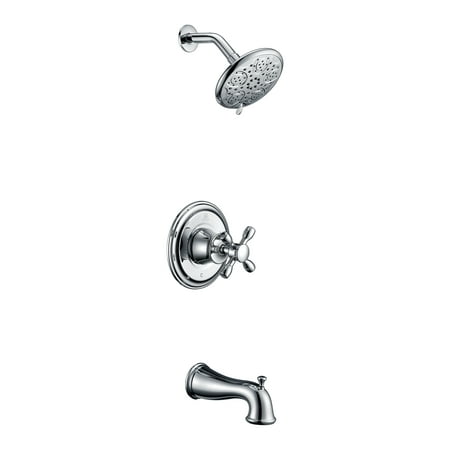 Anzzi SH-AZ033 Mesto Series Single Handle Wall Mounted Showerhead & Bath Faucet Set in Polished