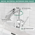 thumbnail image 2 of PARLOS Single Handle Waterfall Bathroom Faucet with Water Supply Lines,Polished Chrome, 2 of 7