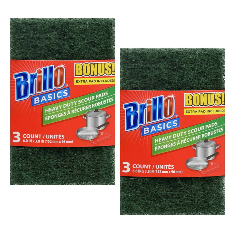 Brillo Heavy Duty Scouring Pads Non-Scratch Non-Smell Kitchen Scrubber for  Dishes Pots and Pans Reusable & Multipurpose Cleaning Sponges Pots and Pans