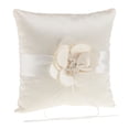 thumbnail image 1 of Almohada de anillo Sunnimix Ceremonia De Boda Satin Flor Cojín Champagne, 1 of 8