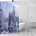 thumbnail image 2 of JOOCAR Winter Shower Curtain, Purple Christmas Forest Mountain Scenery Snow Covered Tree Seasonal Shower Curtain Set, Waterproof Polyester Fabric  72x72 Inches with Hooks, 2 of 7