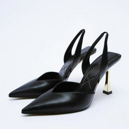 

TRAF Woman Transparent Heels Women Pumps Rhinestone High Heels Spring Summer 2022 Butterfly Heels Sandals Slingback Heeled Shoe