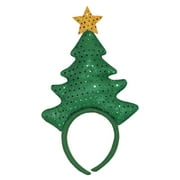 Faire de Noël à paillettes en feutre vert et jaune de 14 "avec accessoire de costume de bande décoratif étoile