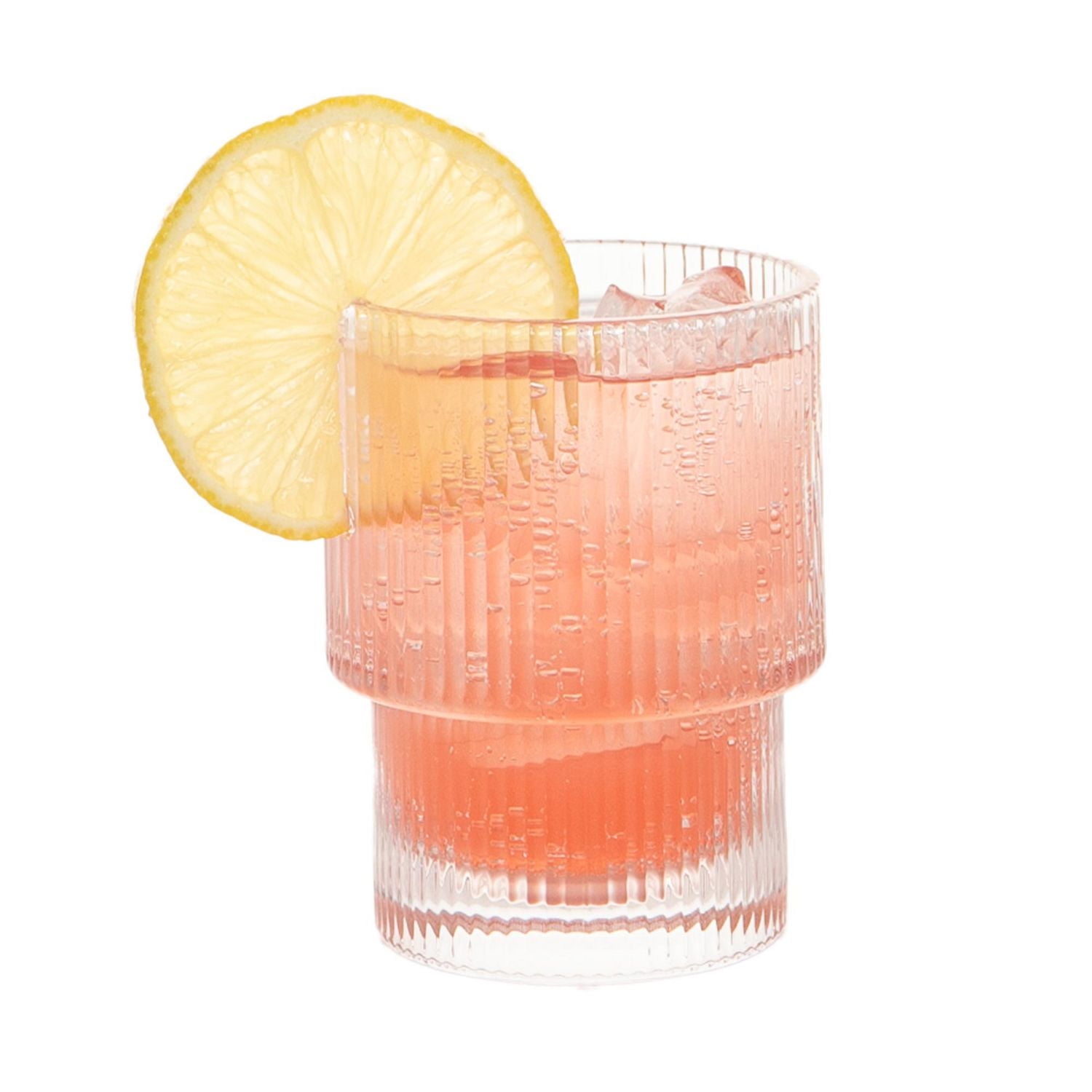 Ridge Stackable Ribbed Glasses Set of 8 – 4 Tall Tumblers (325ml) & 4 Short Tumblers (185ml) – Space-Saving, Modern, Dishwasher Safe Drinkware