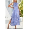 thumbnail image 4 of Vestido largo Zeagoo con estampado floral dividido, azul de verano, XXL, para mujer, 4 of 6