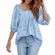 thumbnail image 2 of Blusa de Mujer Sonducket manga corta holgada Azul XXL, 2 of 6
