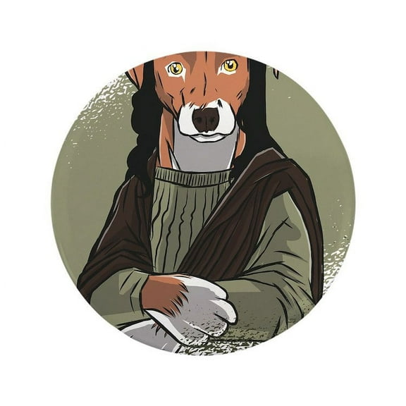 CafePress - Mona Lisa Dog 3.5 Button - 3.5" Button