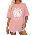 thumbnail image 2 of Womens T Shirts Women's 2d Printed Casual Pure Cotton Top with Round Neck and Short Sleeves Tops for Women, 2 of 6