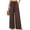 CTV96-Coffee, variant on Wide Leg Pants Woman Linen High Waisted Flowy Dressy Casual Baggy Drawstring Palazzo Trousers Pants Resort Wear White 2XL