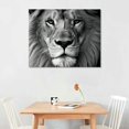 thumbnail image 2 of Acheng  D0169 Modern Giclee Canvas Prints Wall Art Stretched Artwork Black and White Lion Pictures to Photo Paintings on Canvas Wall Art for Bedroom Living Room Home Decorations  20x16in, 2 of 6