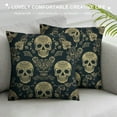 thumbnail image 3 of MDO  Vinatge Skull Rose Navy Blue One Throw Pillow with Cover for Couch Bed Sofa, 18 x 18 Decorative Pillows w/Case, 3 of 5