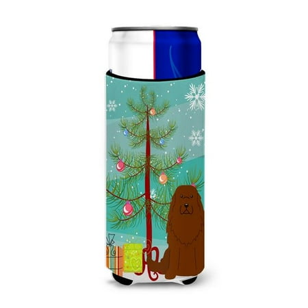 

Merry Christmas Tree Caucasian Shepherd Dog Michelob Ultra Hugger for Slim Cans