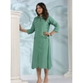 thumbnail image 4 of Sage Green Belted Shirt Dress in Textured Crepe, 4 of 5