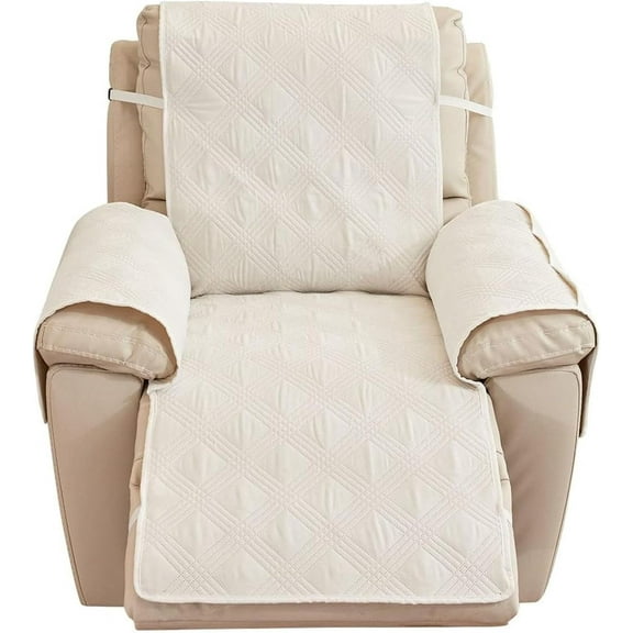 Yumcute Waterproof, Anti Slip Recliner Chair Slipcover, Beige