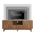 thumbnail image 4 of Pusnapku Fluted TV Stand for TVs up to 60", Wood Media Console with Doors and Drawer, Narrow Farmhouse Entertainment Center for Living Room, Bedroom, 4 of 9