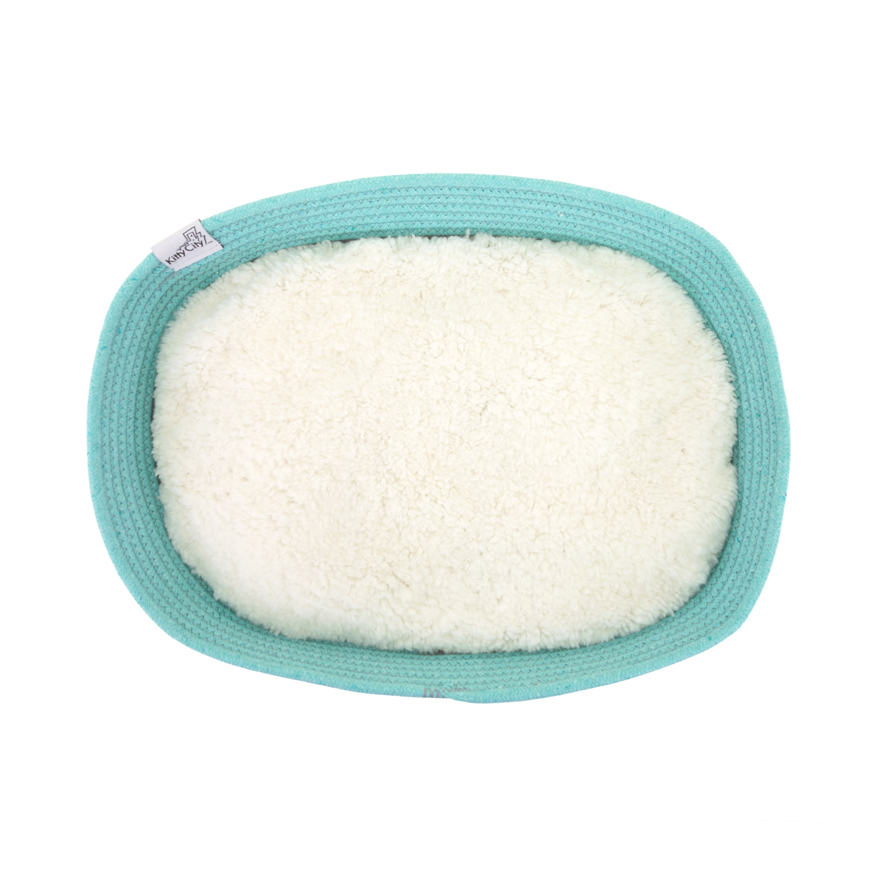 Kitty City Woven Cat Bed, Cotton Rope Basket with Washable Cushion, Multicolor