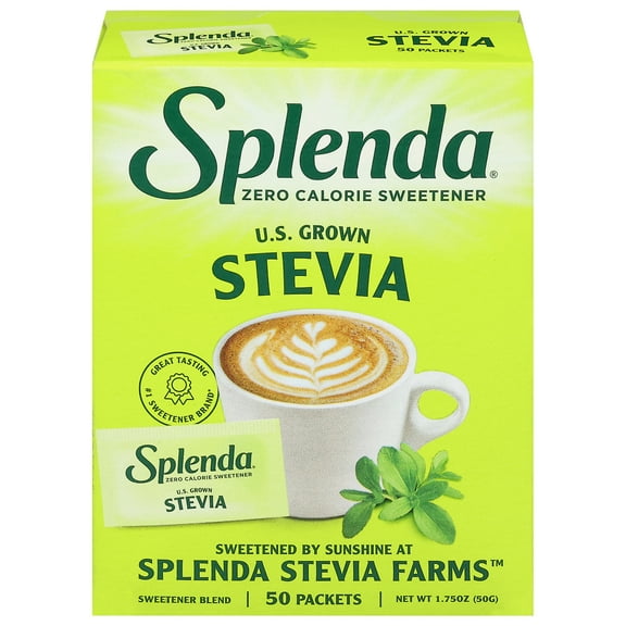 Splenda Zero Calorie Sweetener Stevia Farms, 1.75oz, 50 Packets, Cardboard Box