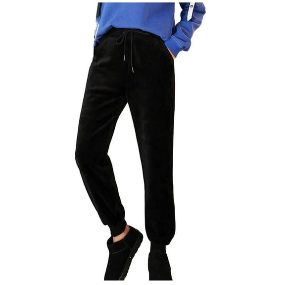 Hueook Warm Pants for Women Christmas Printed Color Keep Warm Casual Pants Women Ladies High Waist Long Pants Fleece Lined Leggings 50% Off