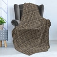 thumbnail image 4 of Antique Oriental Soft Flannel Fleece Blanket, Modern Interpreted Retro Floral Inspired Curvy Motifs Illustration, Cozy Plush for Indoor and Outdoor Use, 70" x 90", Tan and Dark Sepia, by Ambesonne, 4 of 5