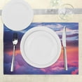 thumbnail image 3 of Ambesonne Landscape Place Mats Set of 4, Sunset Sky and Clouds, Standard Size, Blue Yellow Purple, 3 of 6