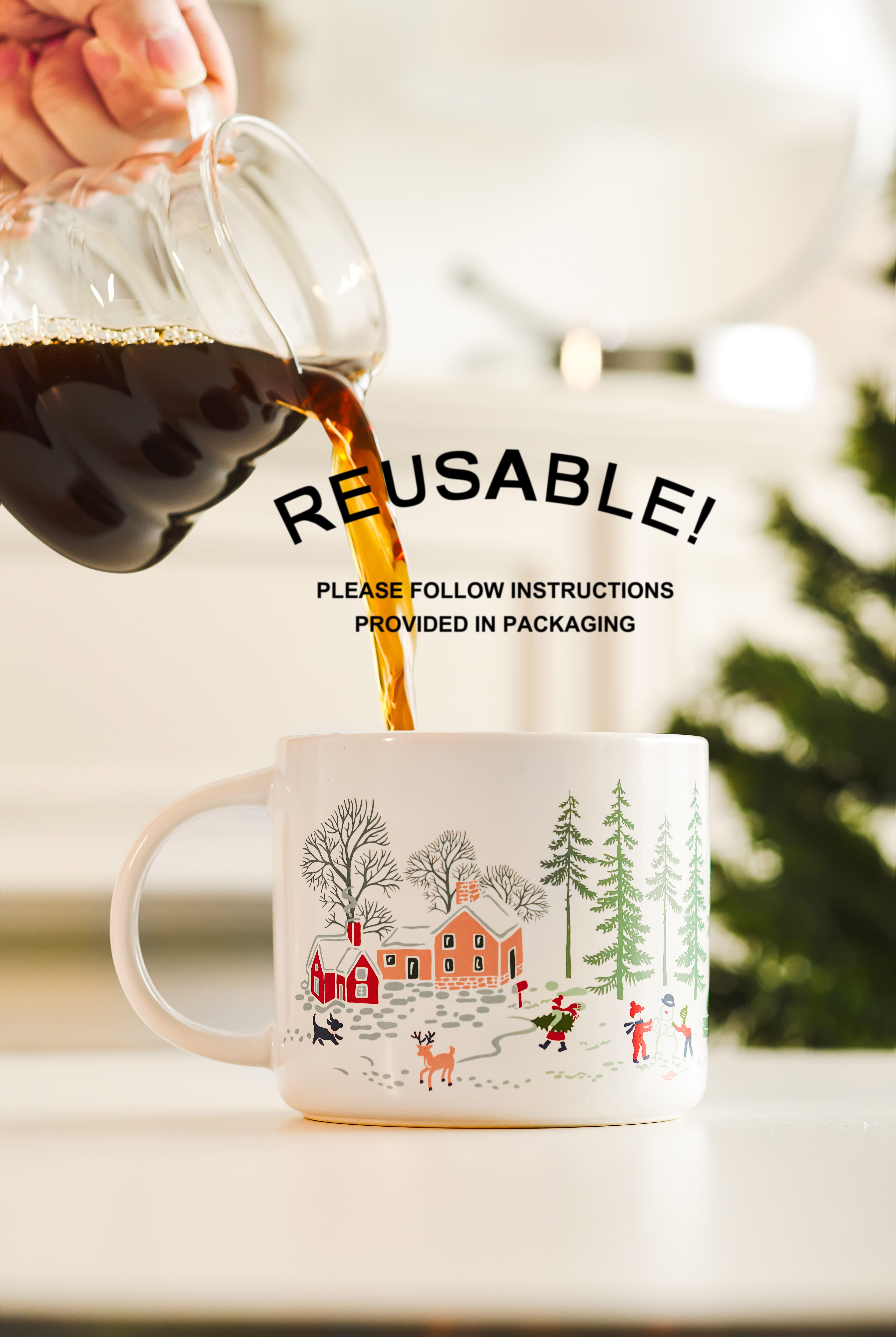Mainstays 2-Wick 13 oz Reusable Holiday Coffee Mug Scented Candle, Country Holiday