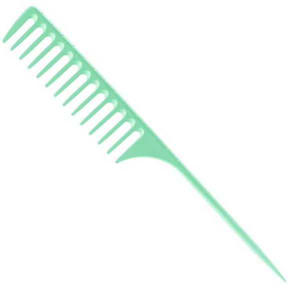 Wide Tooth Comb Rat Tail Comb - Perfect for Detangling, Teasing & Parting, Nylon Hair Comb with Non-Slip Longer & Thicker Design, Suitable for all Kinds of Hair (Green)