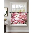 thumbnail image 2 of Sheer Curtains 54 Inch Length, Pink Roses Semi Sheer Curtains Light Filtering Window Treatment, Spring Floral Elegant Pastoral Butterfly Privacy Voile Drapes for Living Room Bedroom 52x54 Inch, 2 of 7