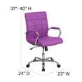 thumbnail image 6 of Emma + Oliver Mid-Back Purple Vinyl Executive Swivel Office Chair with Chrome Base and Arms, 6 of 12