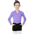 thumbnail image 2 of dazeni Girls Knit Wrap Crop Tops 5-15 Years Soft V Neck Long Sleeve Cropped Sweater Trendy Stretchy Dance Workout Tee Blouse Shirts, 2 of 7