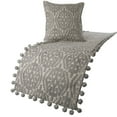 thumbnail image 1 of The HomeCentric Grey Bed Runner without Pillow Cover, Full Size 68"x18" Decorative Bed Runner, Grey Cotton Bed Scarf in Aztec Pattern with Tassels - Grey Aztec, 1 of 3