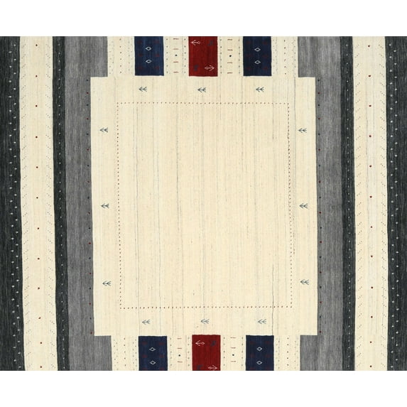 Ahgly Company Machine Washable Indoor Rectangle Contemporary Gold Area Rugs, 7' x 9'