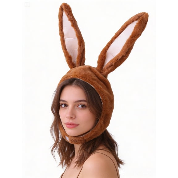 Petitebelle Bunny Ear Headband Costume Hat (Brown, One Size)