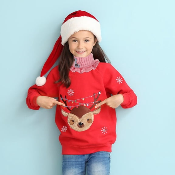 NIAIZEK Kids Warm Scarf Winter Fashion Pink Wool Neck Wrap for Toddlers Children 1Pcs