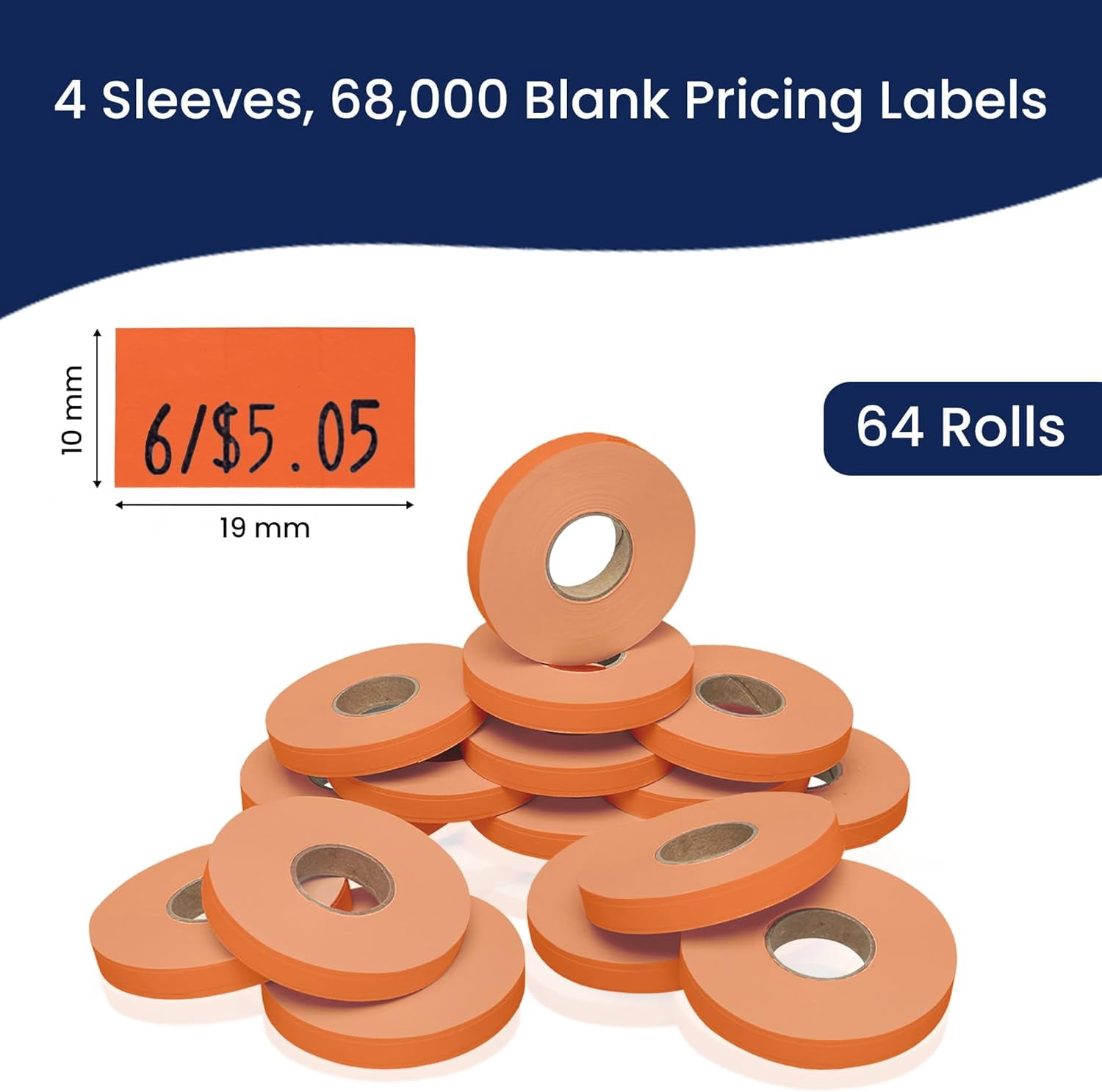 Pricing Labels for Monarch 1110 Red - 68,000 labels w/ 64 Rolls Value Pack, 4 Sleeves - Made in USA