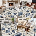 thumbnail image 5 of 6'x9' Area Rugs, Blue Gray Spring Floral Indoor Outdoor Area Rug for Living Room Bedroom, Vintage Botanical Washable Bathroom Rugs Kitchen Floor Carpet Mats Home Decor Aesthetic, 5 of 8