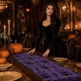 thumbnail image 5 of WWC Halloween Table Runner, 36x13 inch Thick Nylon Table Flag with Ghost Pumpkin Print, Halloween Decor for Dining Table Party, 5 of 7