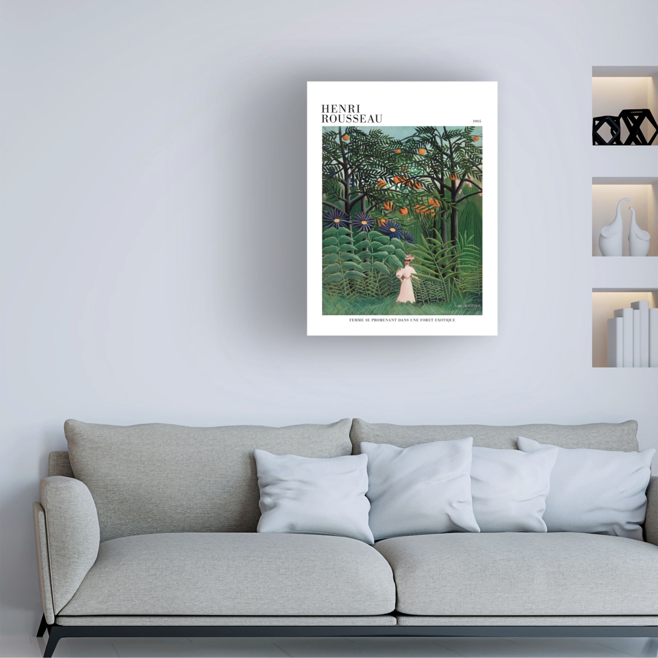 Trademark Fine Art Pictufy Femme Se Promenant Dans Une Foret Exotique Canvas Wall Art