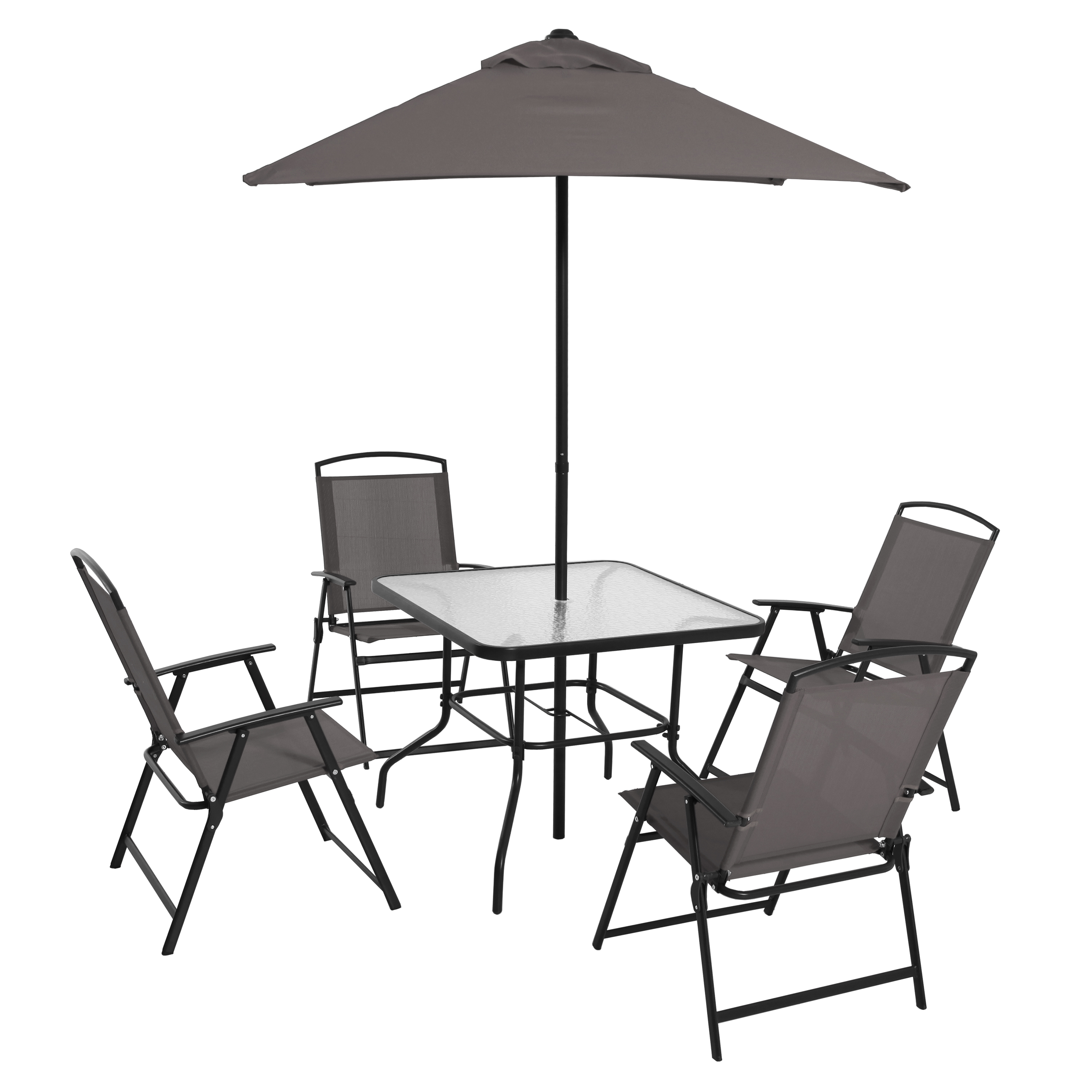 Mainstays Albany Lane 6-Piece Outdoor Patio Dining Set, Gray/Black - image 3 of 11