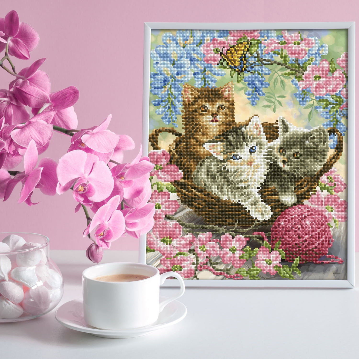 Diamond Dotz Kitty Knits Diamond Painting Kits for Adults - Diamond Art Kits a Relaxing Creative Craft Kit with Dotz Gems 15.7x19.7