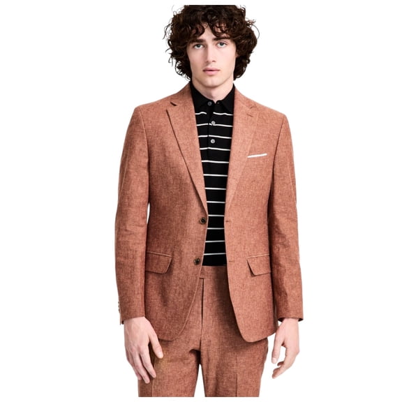 Tommy Hilfiger Mens Modern fit Suit Jacket Blazer 36 R Red Solid Linen